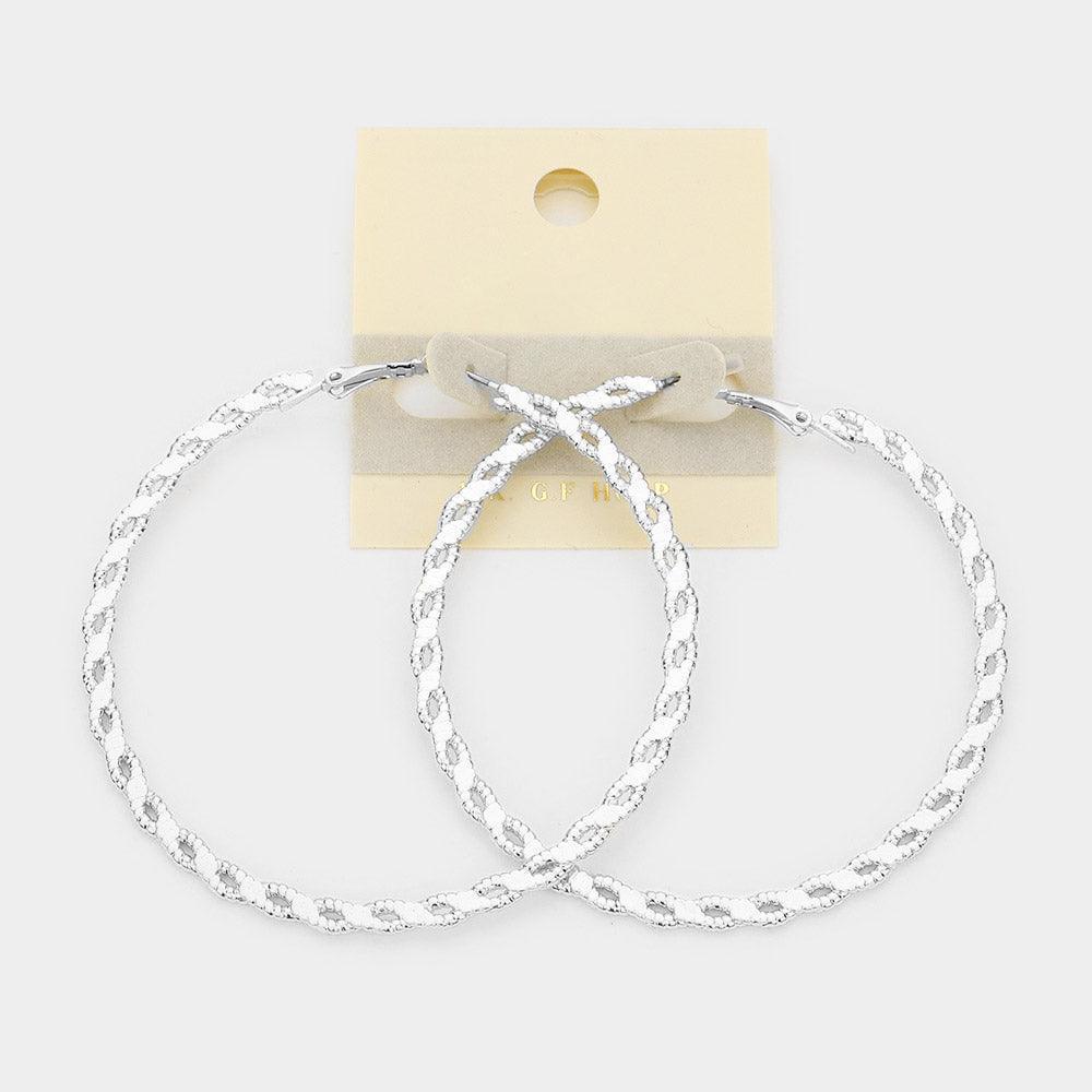 Gold 14K White Gold Filled Brass Metal Hoop Earrings - Jewelry Store by Erik Rayo