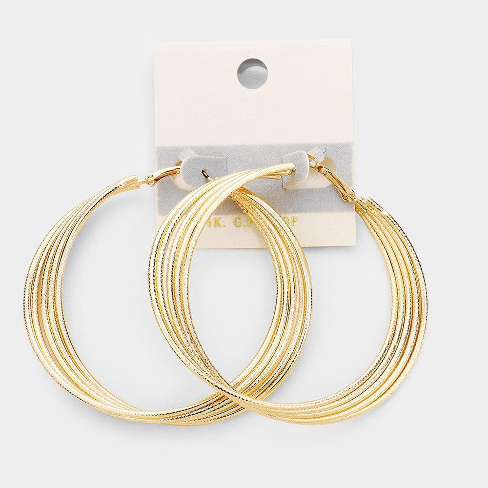 Gold 14K Gold Filled Hoop Metal Earrings - Jewelry Store by Erik Rayo