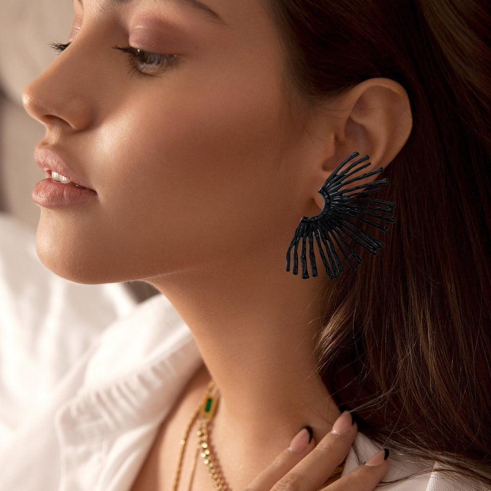 Black Abstract Metal Earrings - Jewelry Store by Erik Rayo