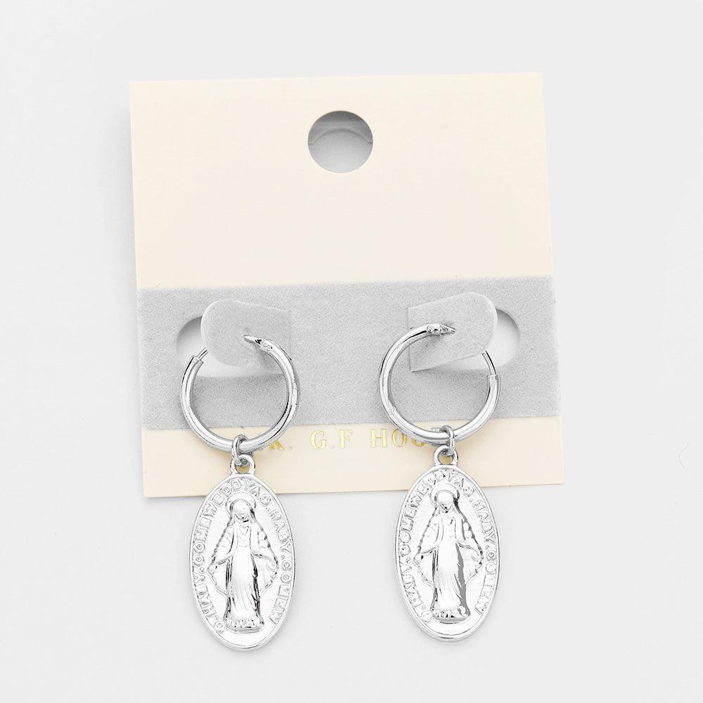 Gold 14K Gold Filled Religious Pendant Earrings - Jewelry Store by Erik Rayo