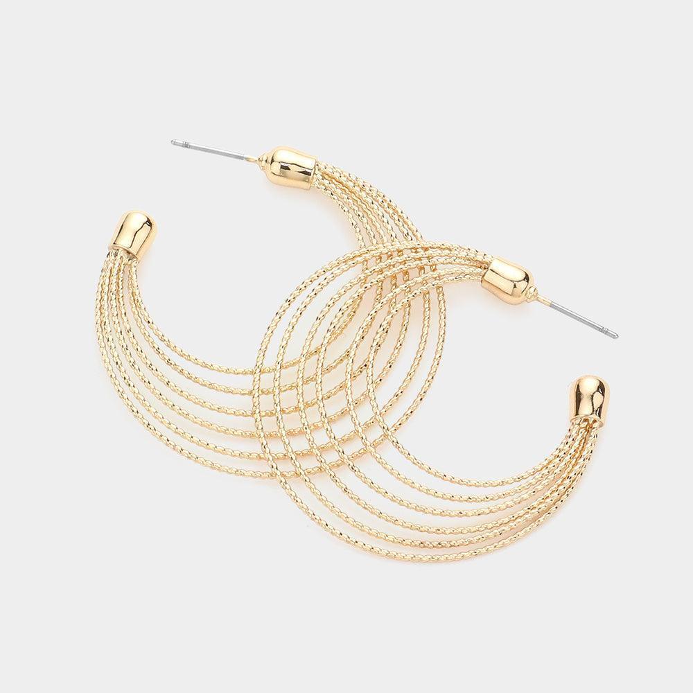 Gold Brass Metal Split Hoop Earrings - Jewelry Store by Erik Rayo