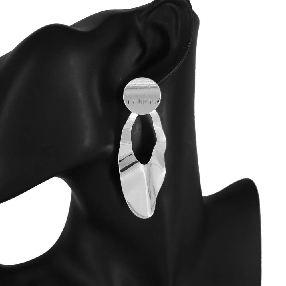 Crushed Abstract Metal Dangle Earrings - Jewelry Store by Erik Rayo