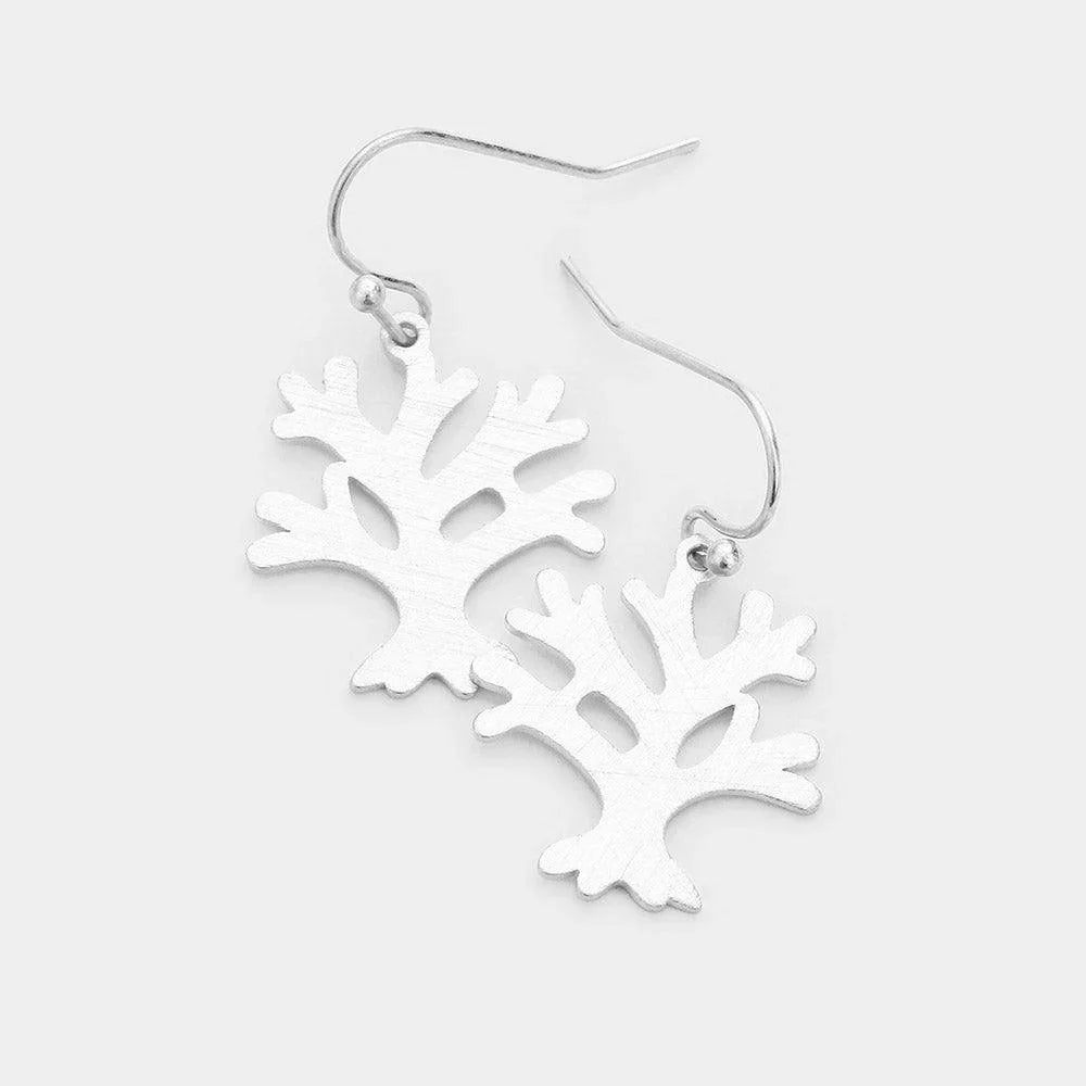 Silver 
Brass Metal Tree Dangle Earrings - Jewelry Store by Erik Rayo