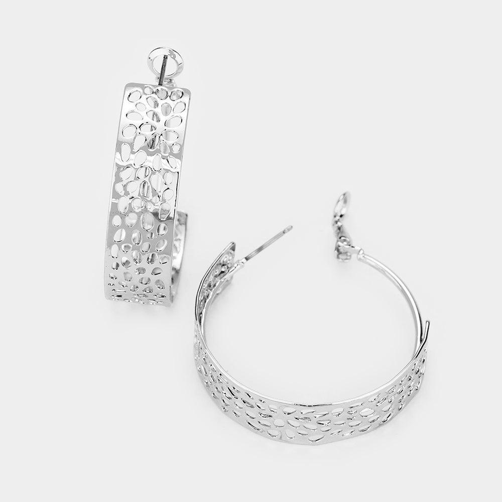 Dot Punch Hole Metal Hoop Earrings - Jewelry Store by Erik Rayo