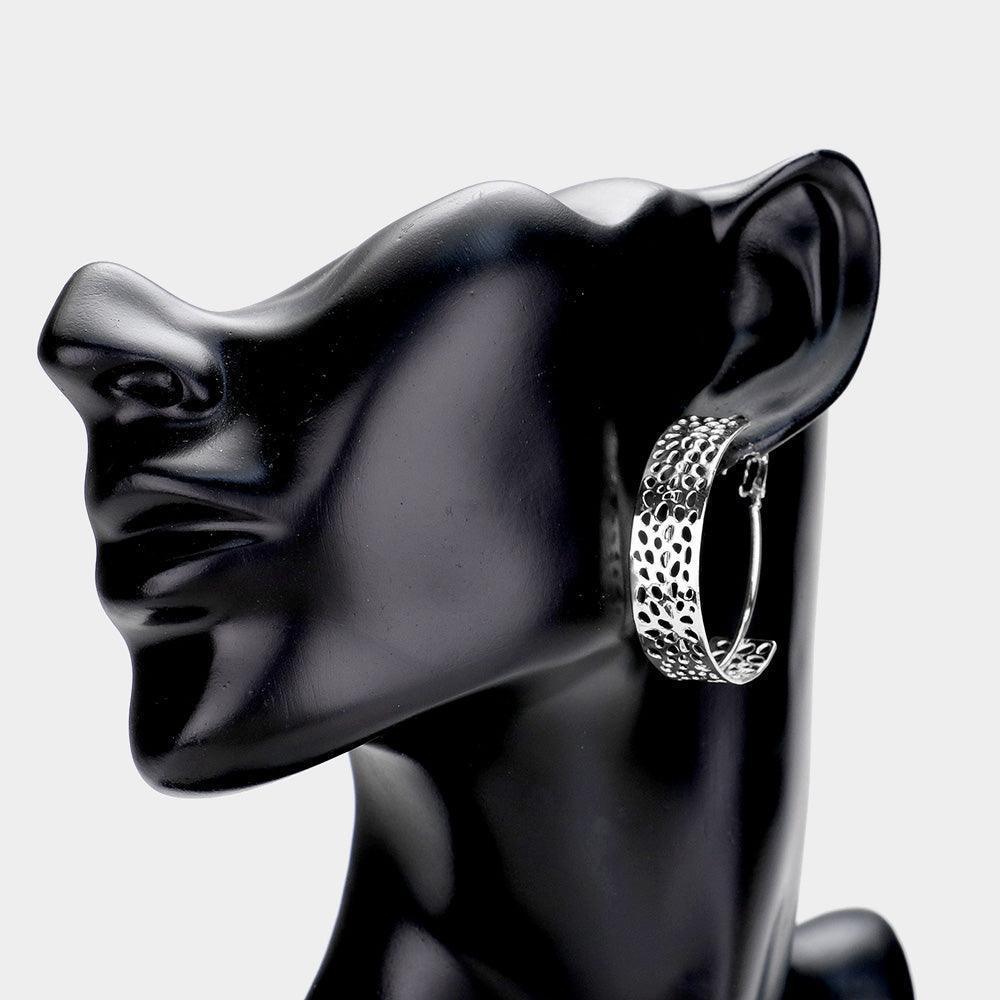Dot Punch Hole Metal Hoop Earrings - Jewelry Store by Erik Rayo