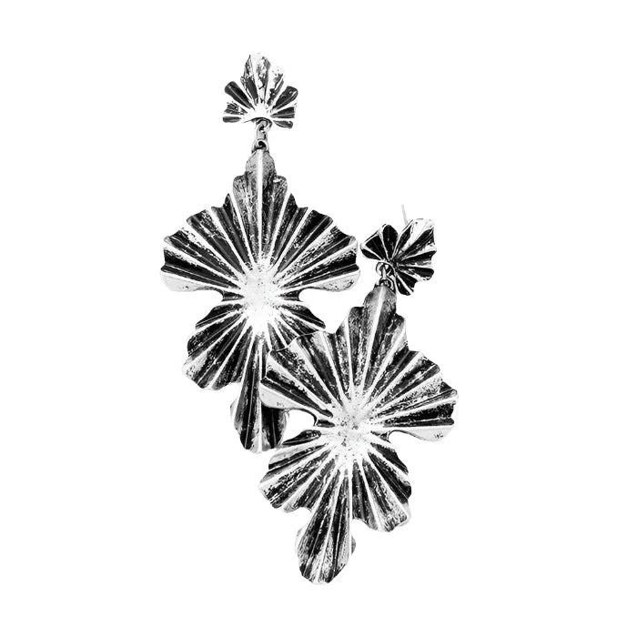 Silver Double Folded Metal Earrings - Jewelry Store by Erik Rayo