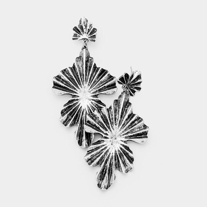 Silver Double Folded Metal Earrings - Jewelry Store by Erik Rayo