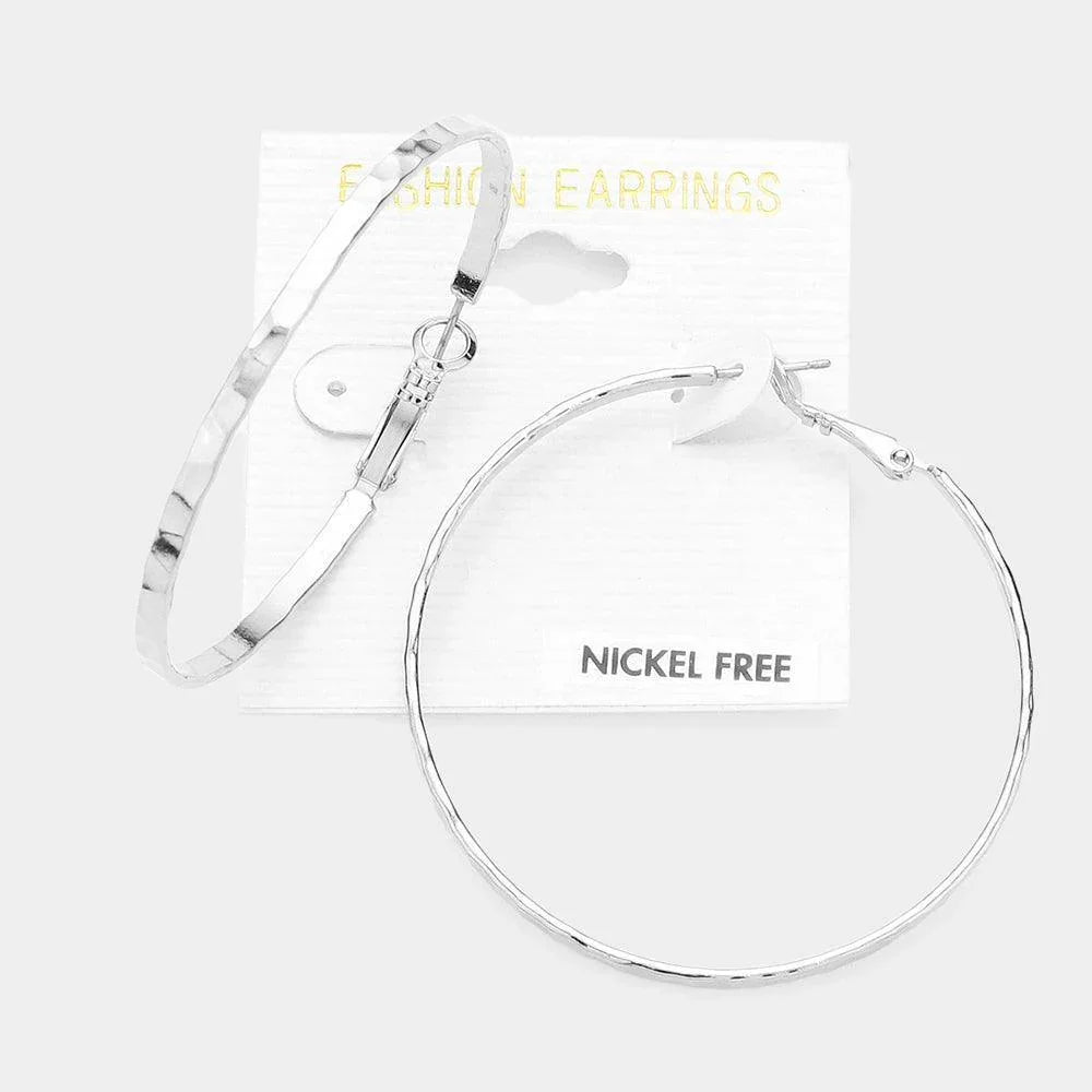 2 Inch Metal Hoop Earrings - Jewelry Store by Erik Rayo