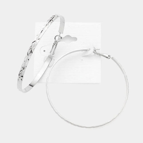 2.5 Inch Metal Hoop Earrings - Jewelry Store by Erik Rayo