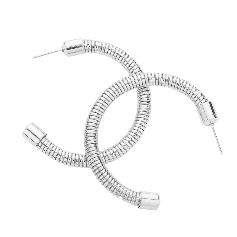 Silver Dipped Metal Hoop Earrings - Jewelry Store by Erik Rayo