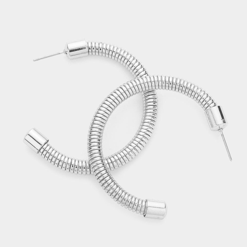 Silver Dipped Metal Hoop Earrings - Jewelry Store by Erik Rayo