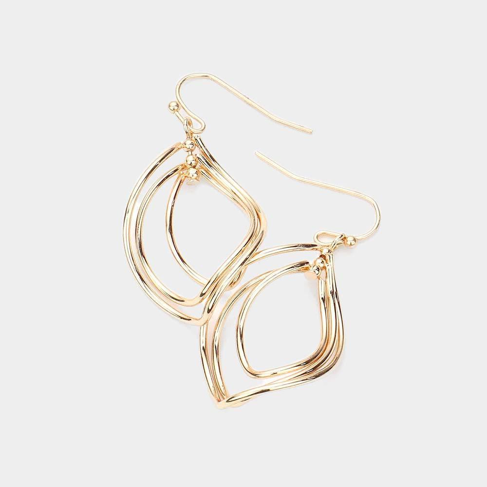 Gold Curved Marquise Multi-Hoop Earrings - Jewelry Store by Erik Rayo
