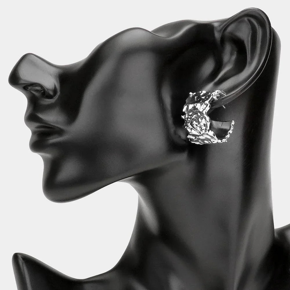 Abstract Metal Half Hoop Earrings - Jewelry Store by Erik Rayo
