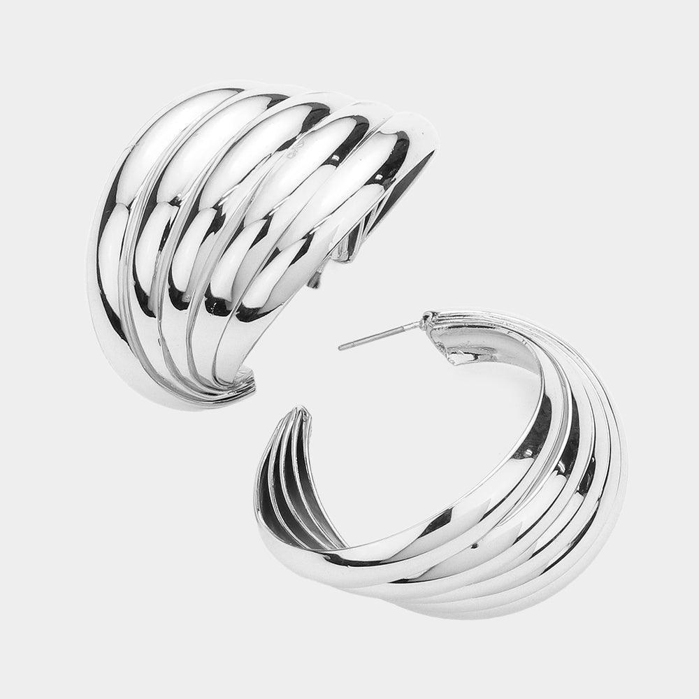 Multi Layered Metal Hoop Earrings - Jewelry Store by Erik Rayo