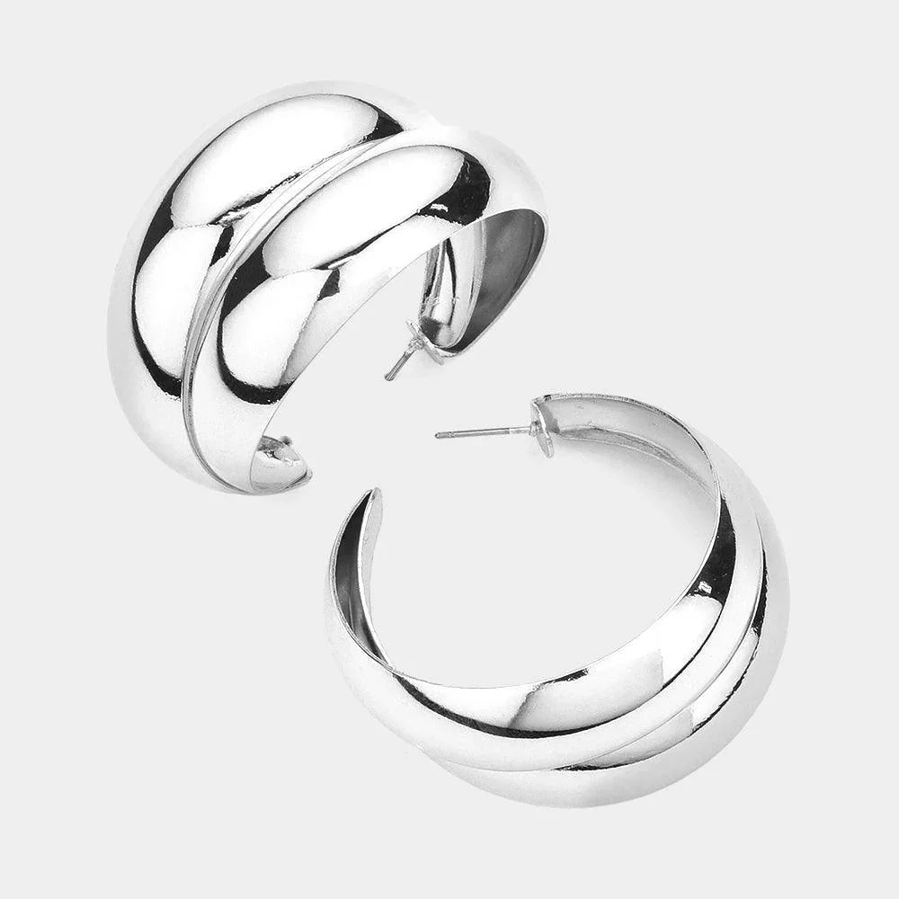 Double Metal Hoop Earrings - Jewelry Store by Erik Rayo