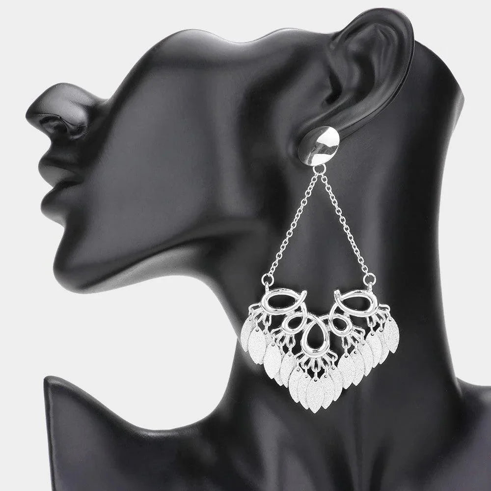 Abstract Metal Chandelier Link Dangle Earrings - Jewelry Store by Erik Rayo