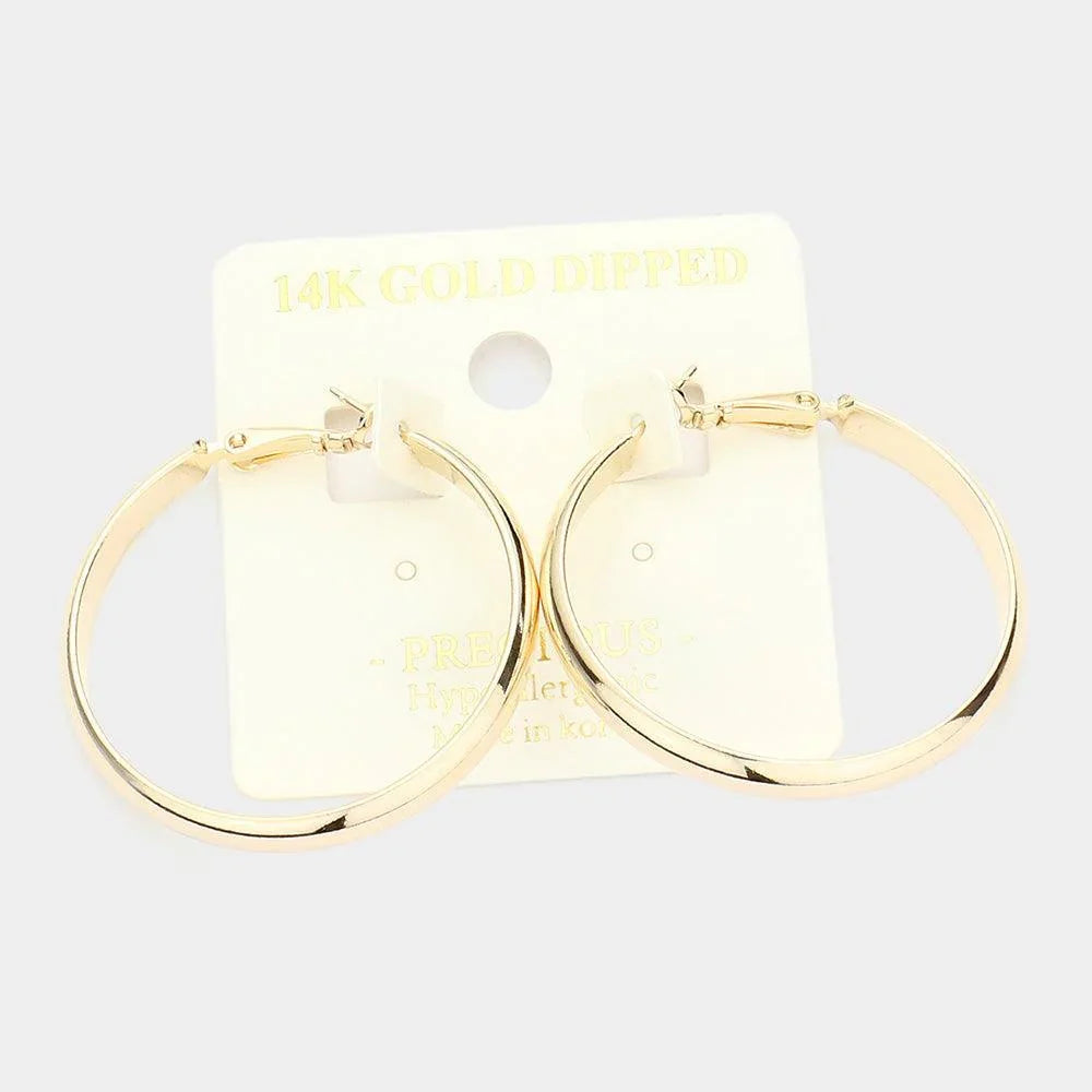 14K Gold Dipped 1.5 Inch Metal Hoop Earrings - Jewelry Store by Erik Rayo