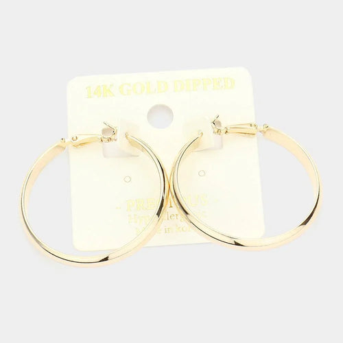 14K Gold Dipped 1.5 Inch Metal Hoop Earrings - Jewelry Store by Erik Rayo