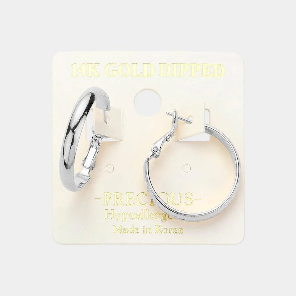 Gold 14K Gold Dipped Hypoallergenic Metal Hoop Earrings - Jewelry Store by Erik Rayo