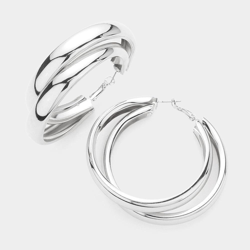Double Metal Hoop Earrings - Jewelry Store by Erik Rayo