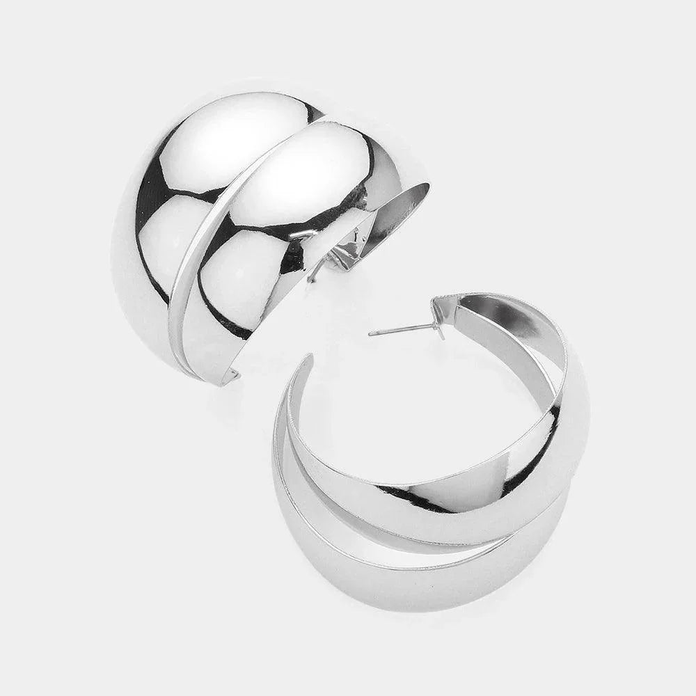 Chunky Double Metal Hoop Earrings - Jewelry Store by Erik Rayo