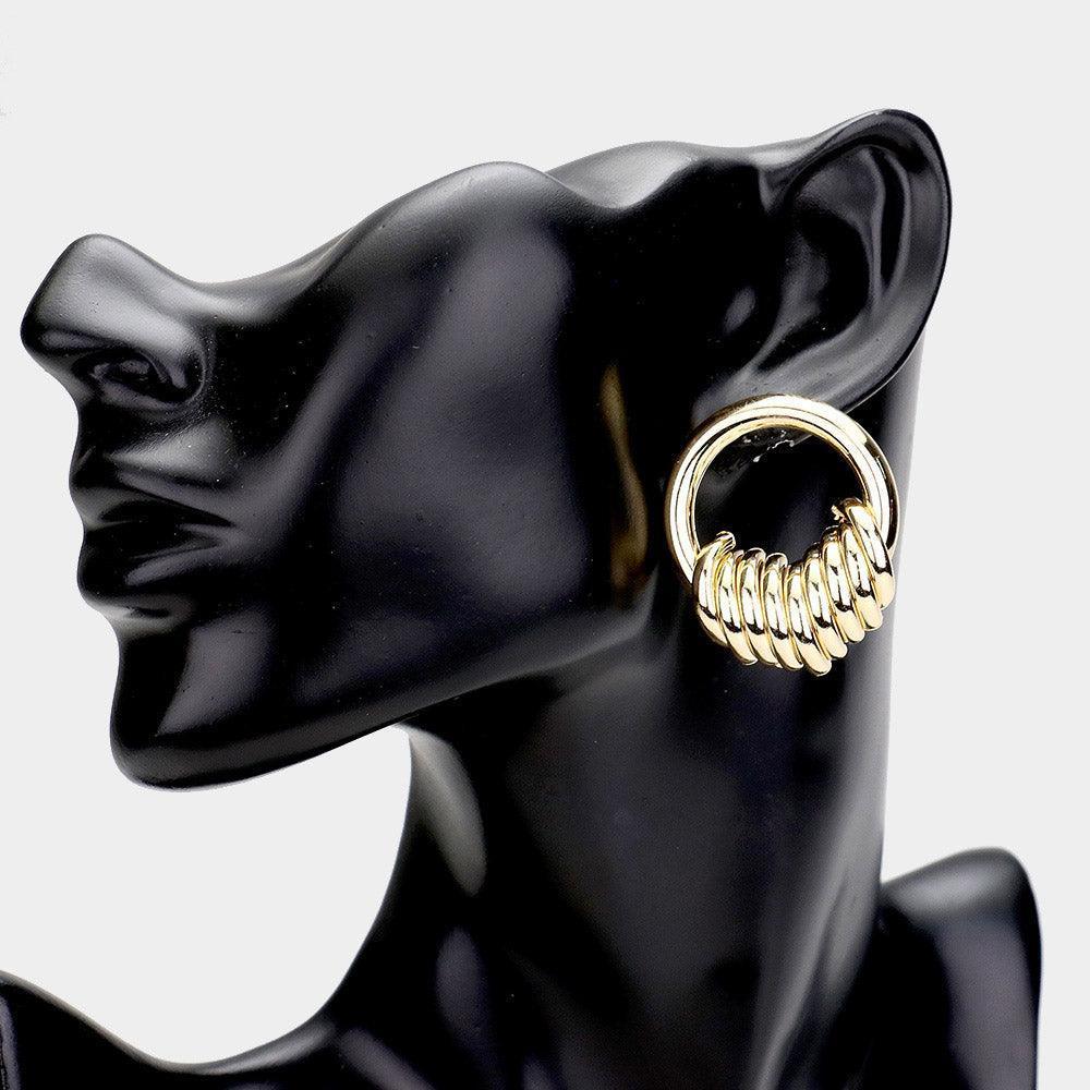 Gold Open Circle Metal Earrings - Jewelry Store by Erik Rayo
