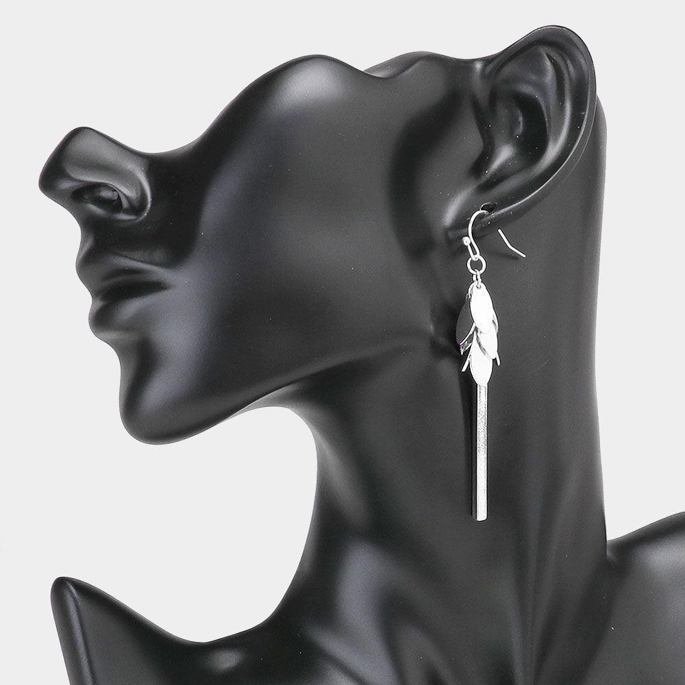 Metal Marquise Cluster Vine Bar Drop Dangle Earrings - Jewelry Store by Erik Rayo