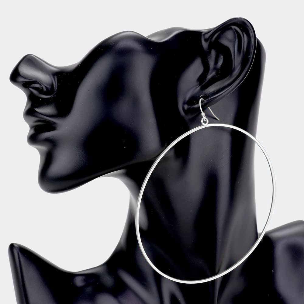 Silver Open Metal Circle Dangle Earrings - Jewelry Store by Erik Rayo