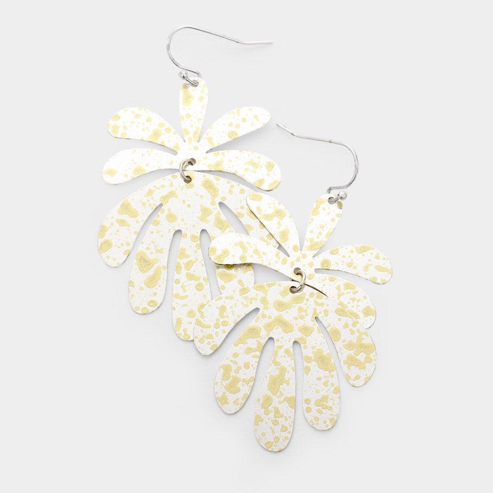 Splash Metal Leaf Link Dangle Earrings - Jewelry Store by Erik Rayo