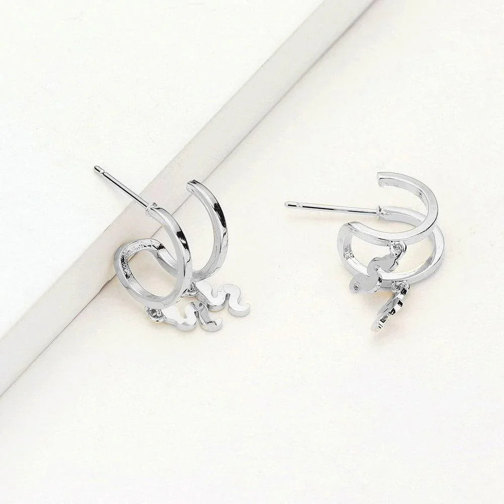 Huggie Hoop Metal Snake Dangle Earrings - Jewelry Store by Erik Rayo