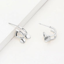 Load image into Gallery viewer, Huggie Hoop Metal Heart Dangle Earrings
