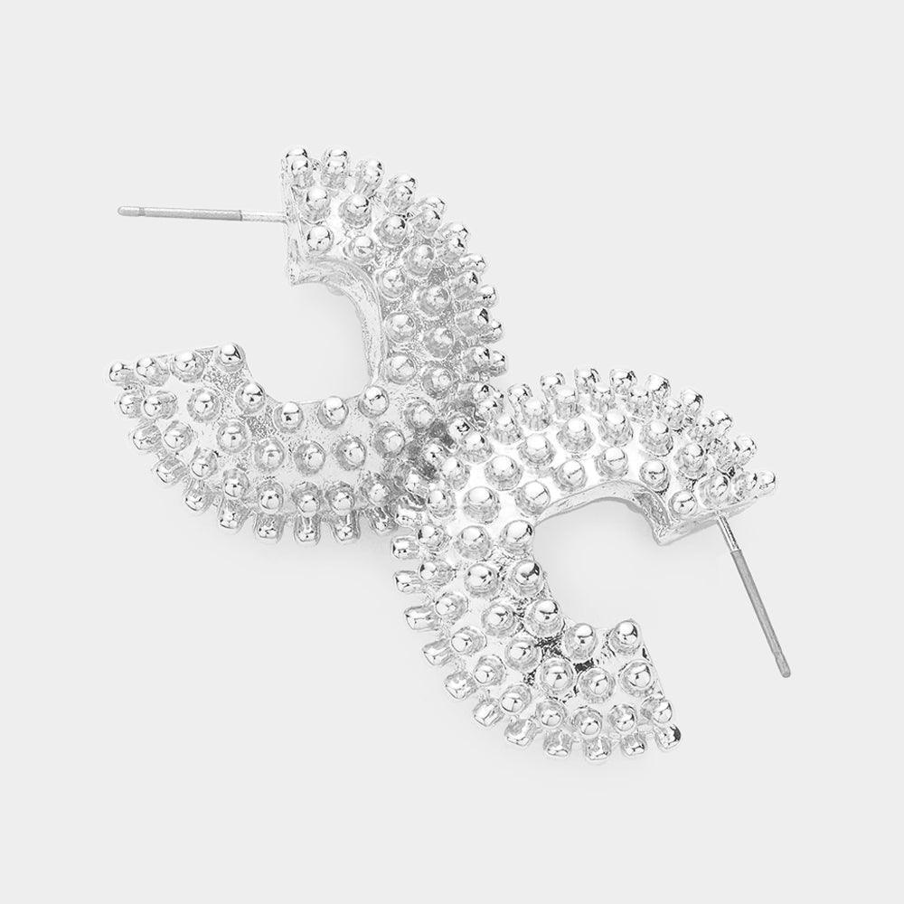 Bubble Textured Metal Hoop Earrings - Jewelry Store by Erik Rayo