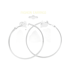 Load image into Gallery viewer, Silver 2 Inch Metal Hoop Earrings
