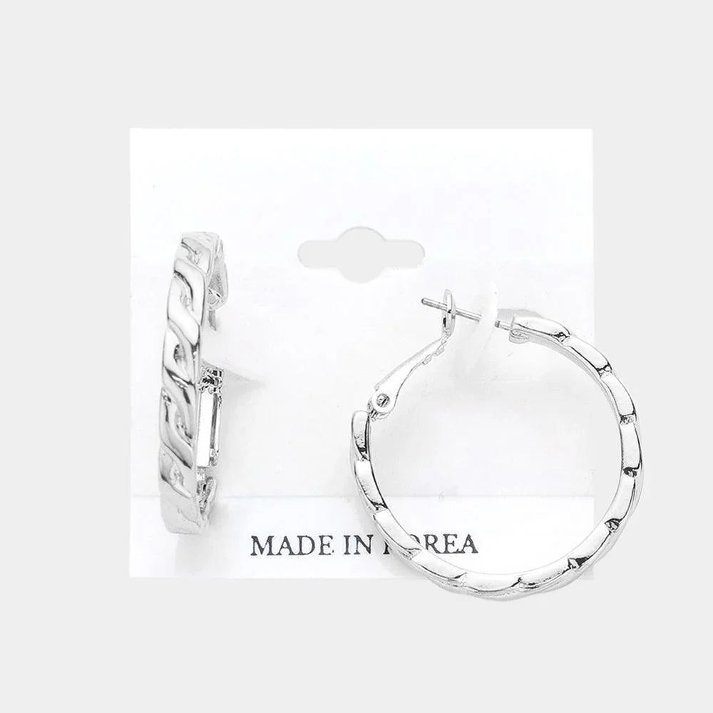 Textured Metal Hoop Earrings - Jewelry Store by Erik Rayo