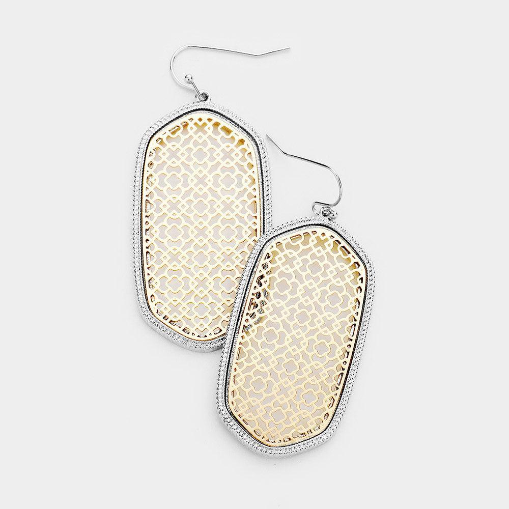 Gold Antique Floral Filigree Metal Trim Earrings - Jewelry Store by Erik Rayo