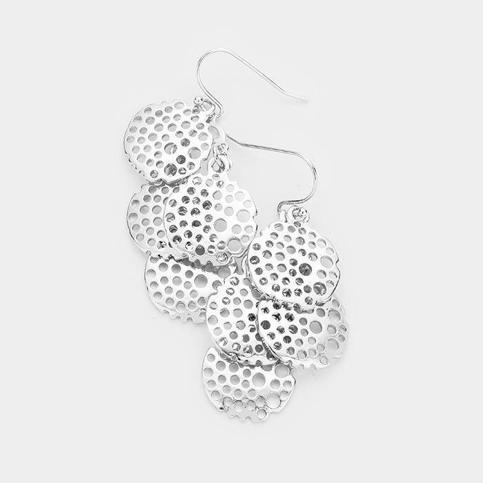 Metal Filigree Round Disc Vine Earrings - Jewelry Store by Erik Rayo