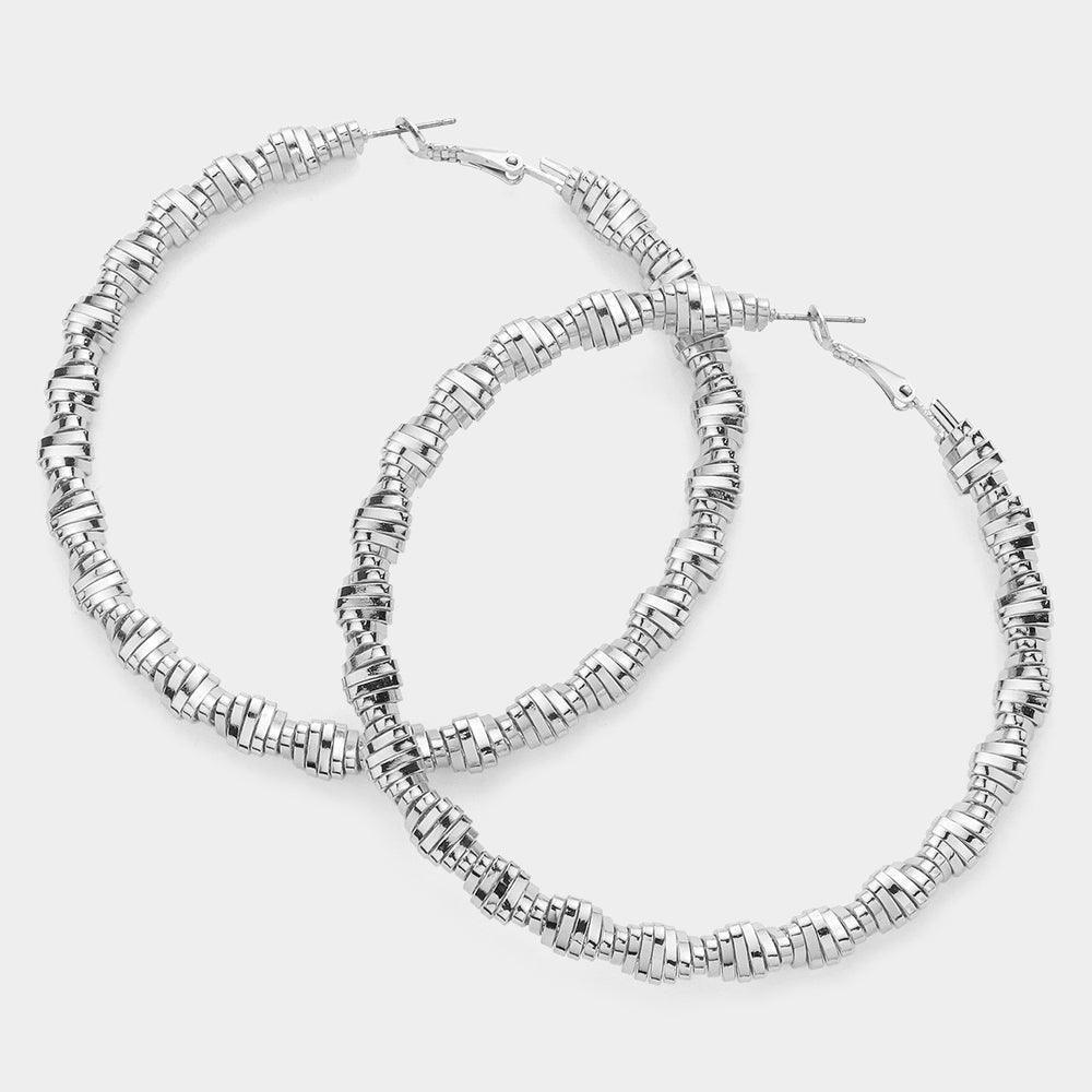 Textured Metal Hoop Earrings - Jewelry Store by Erik Rayo