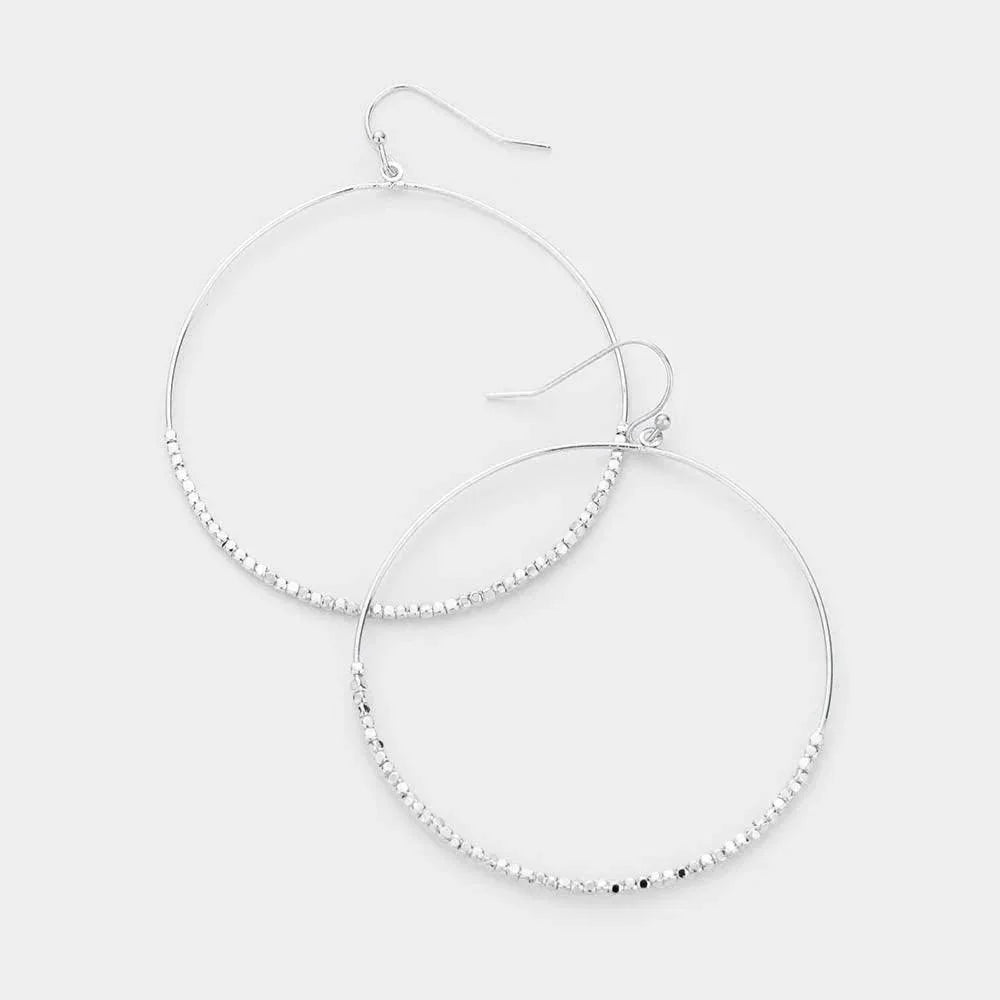 Metal Beaded Open Circle Earrings - Jewelry Store by Erik Rayo