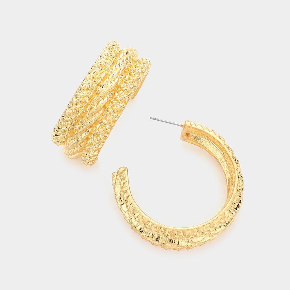 Gold Bold Metal Hoop Earrings - Jewelry Store by Erik Rayo