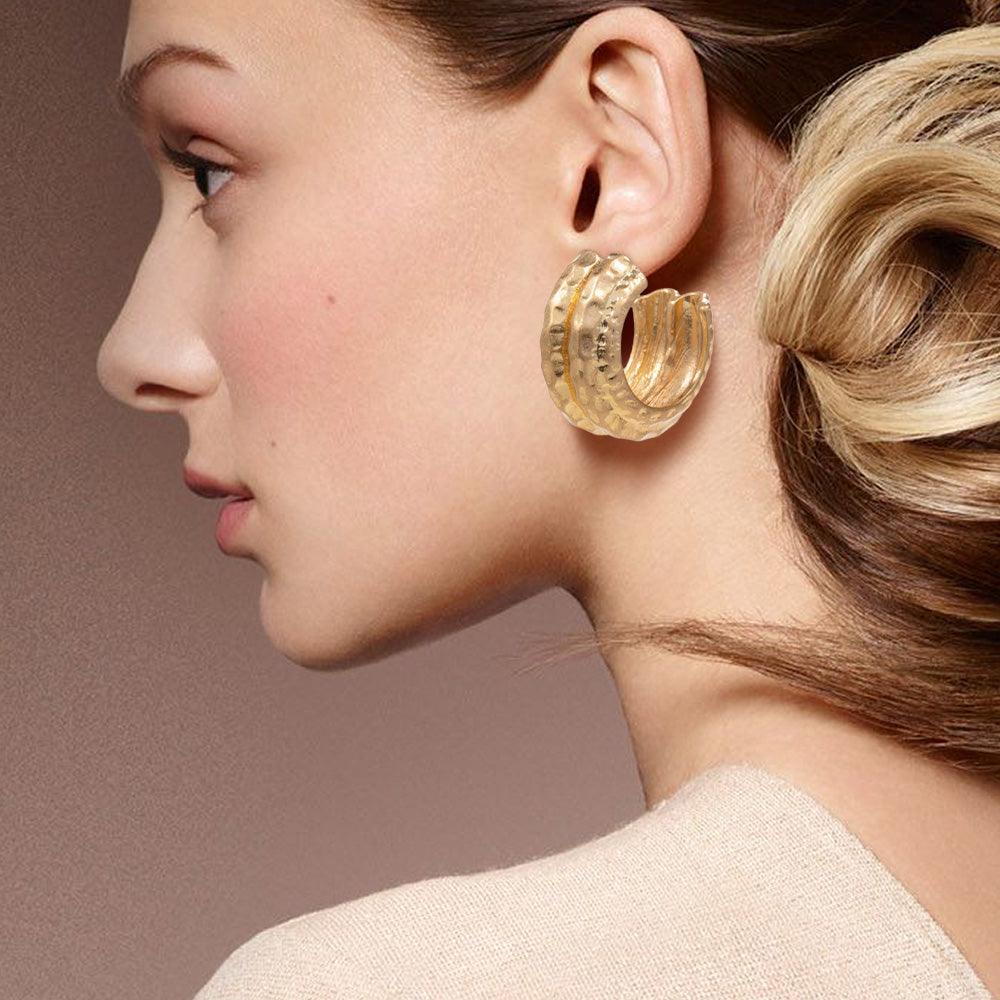 Gold Bold Metal Hoop Earrings - Jewelry Store by Erik Rayo