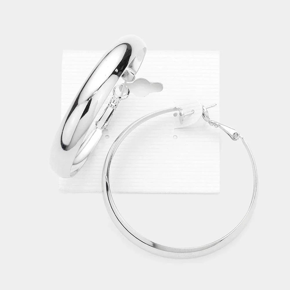 1.9 Inch Metal Hoop Earrings - Jewelry Store by Erik Rayo