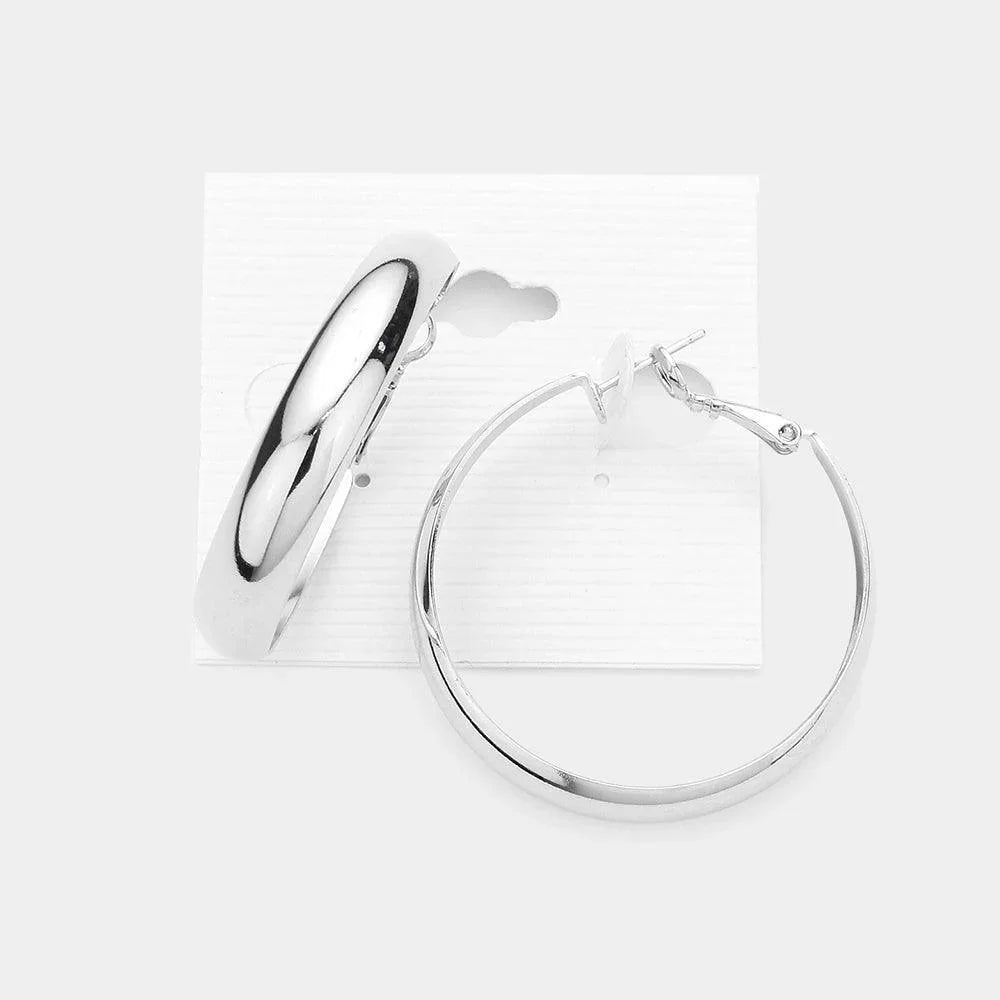 1.6 Inch Metal Hoop Earrings - Jewelry Store by Erik Rayo