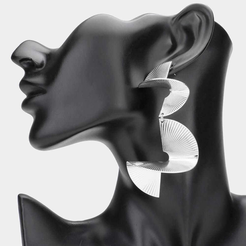 3D Abstract Metal Link Dangle Earrings - Jewelry Store by Erik Rayo