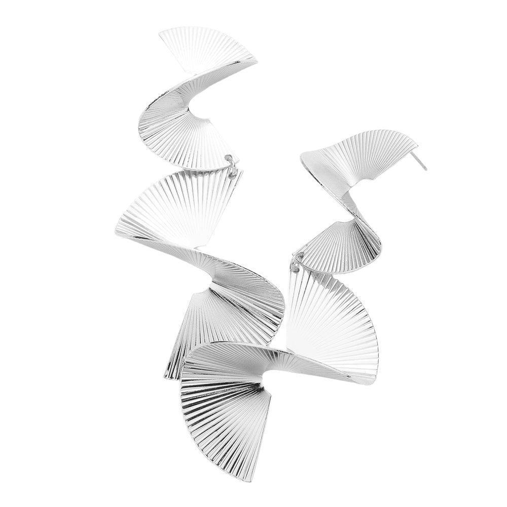 3D Abstract Metal Link Dangle Earrings - Jewelry Store by Erik Rayo