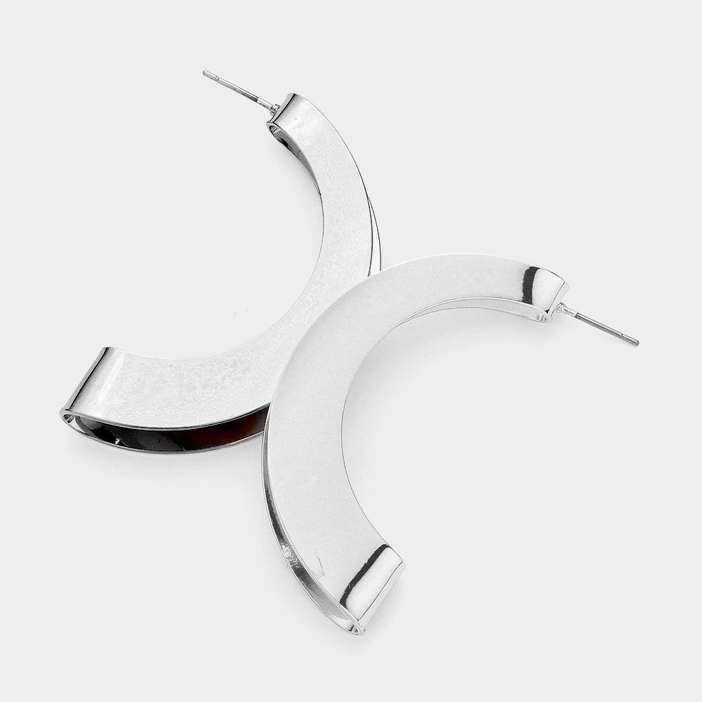Metal Half Hoop Earrings - Jewelry Store by Erik Rayo