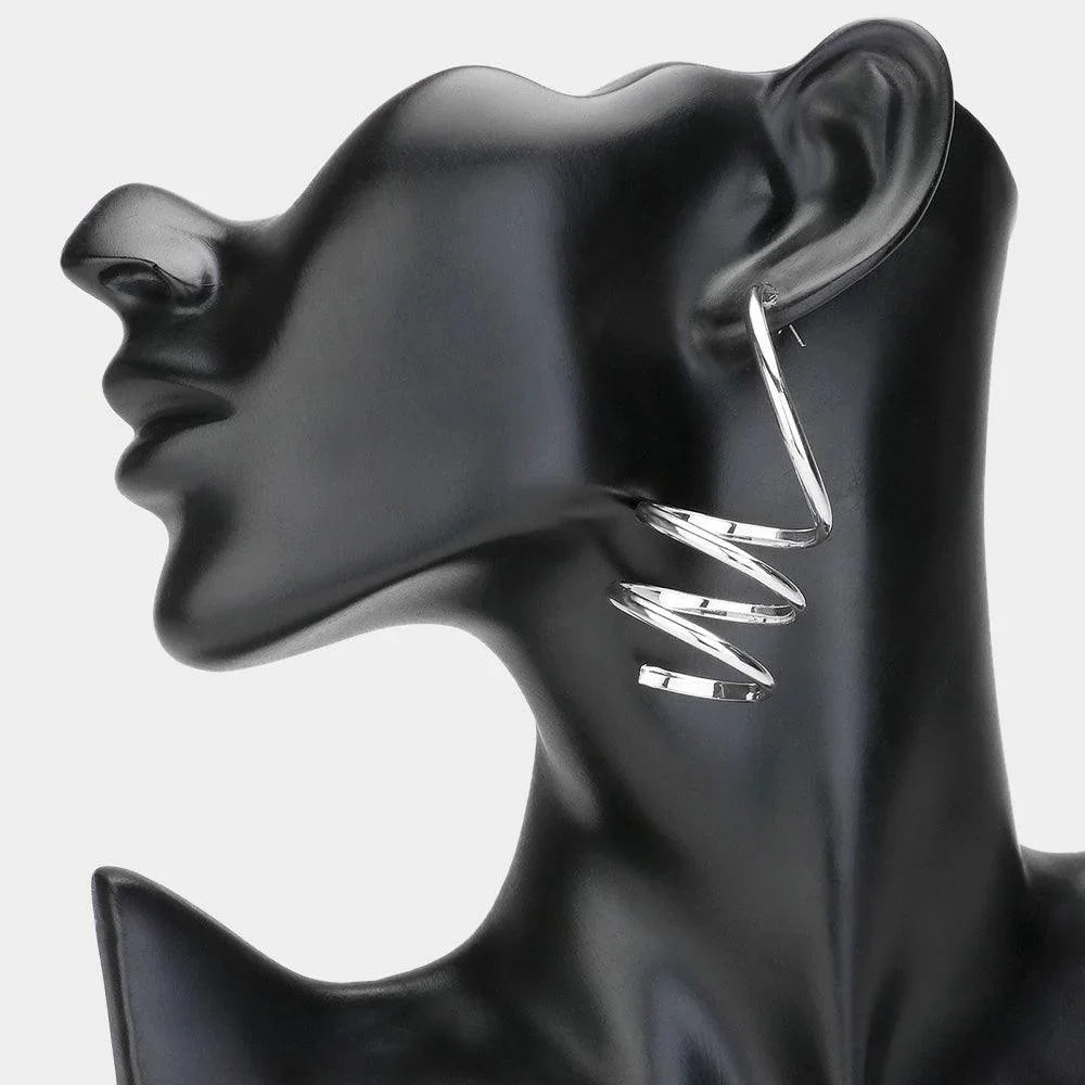 Abstract Metal Spiral Earrings - Jewelry Store by Erik Rayo