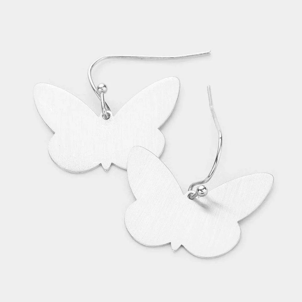 Brass Metal Butterfly Dangle Earrings - Jewelry Store by Erik Rayo
