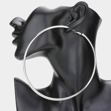 Load image into Gallery viewer, Silver Oversized Metal Hoop Earrings
