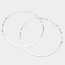 Load image into Gallery viewer, Silver Oversized Metal Hoop Earrings
