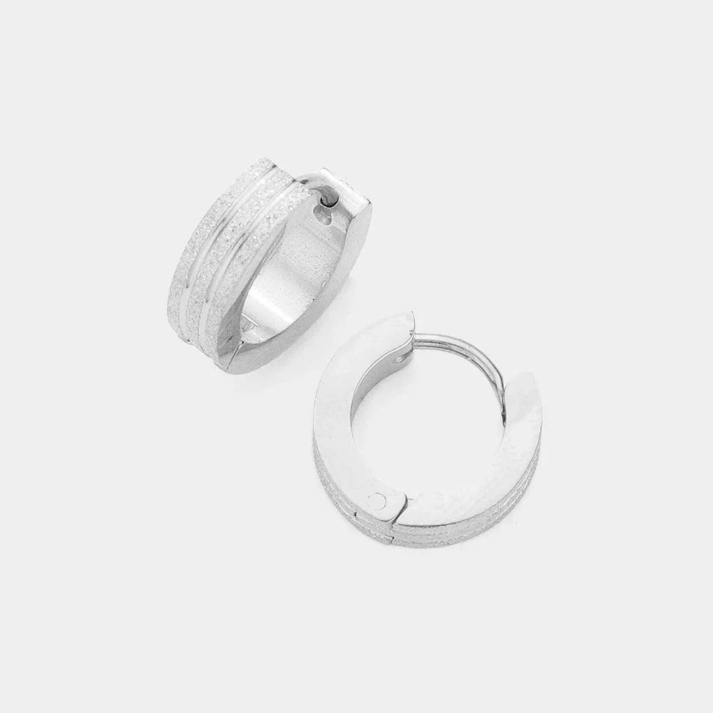 Silver Stainless Steel Mini Hoop Huggie Earrings - Jewelry Store by Erik Rayo